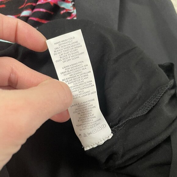 Kensie Pieces NWT Red Pop Combo Dress Sz M Asymmetric Black Rave Disco Abstract - Picture 9 of 14